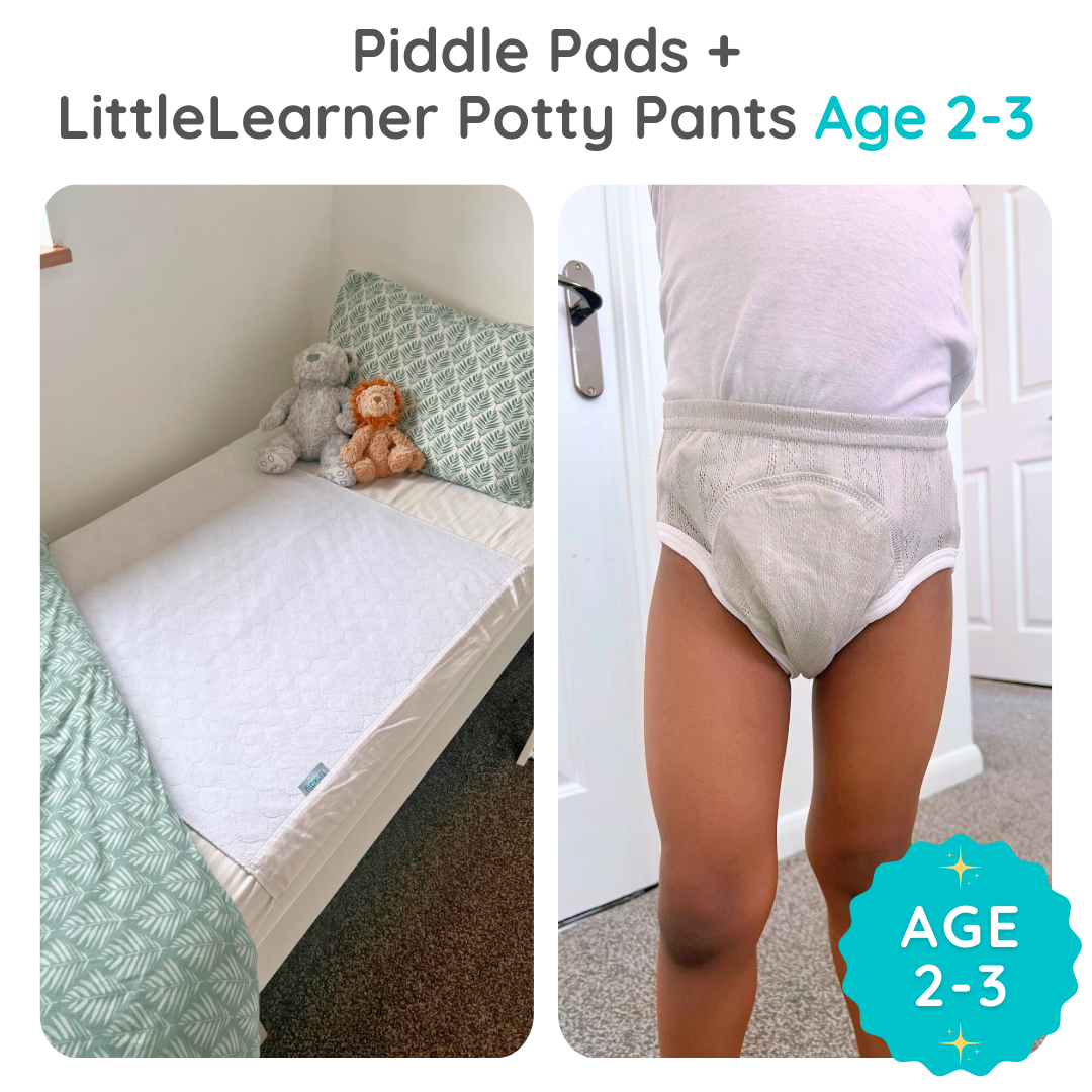 Piddle Pads - Waterproof bedwetting & potty training bed protectors (Pack of 2)