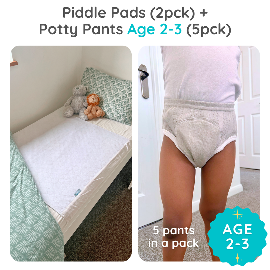 Piddle Pads - Waterproof bedwetting & potty training bed protectors (Pack of 2)